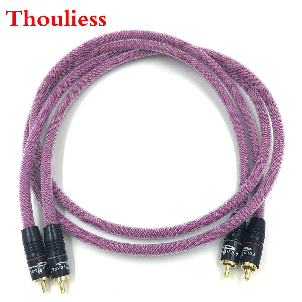 

Thouliess Pair HIFI type-2 Gold Plated2RCA Cable High-end 6N OFHC Audio cable HIFI Double RCA Signal Line Rca cable for XLO HTP1