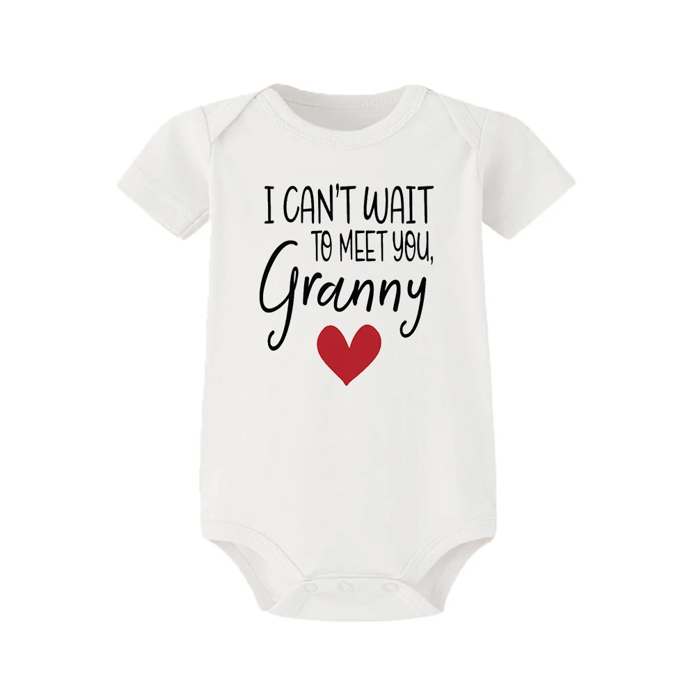 I Can\'t Wait To Meet You Daddy/mommy Newborn Baby Rompers Infant Body Jumpsuit Pregnancy Announcement Bodysuits Boy Girl Clothes
