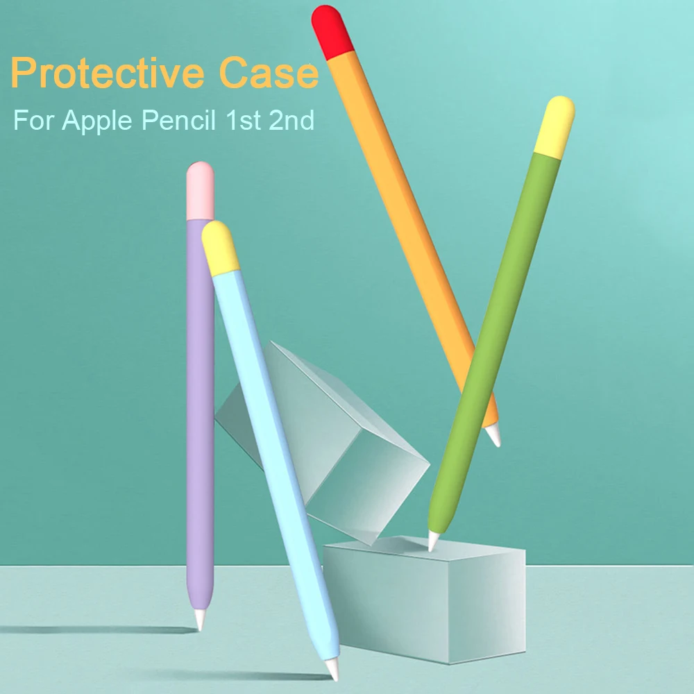 Funda protectora de silicona para Apple Pencil 1 2, funda protectora de primera y segunda generación para Apple iPad Pencil Touch Stylus Pen