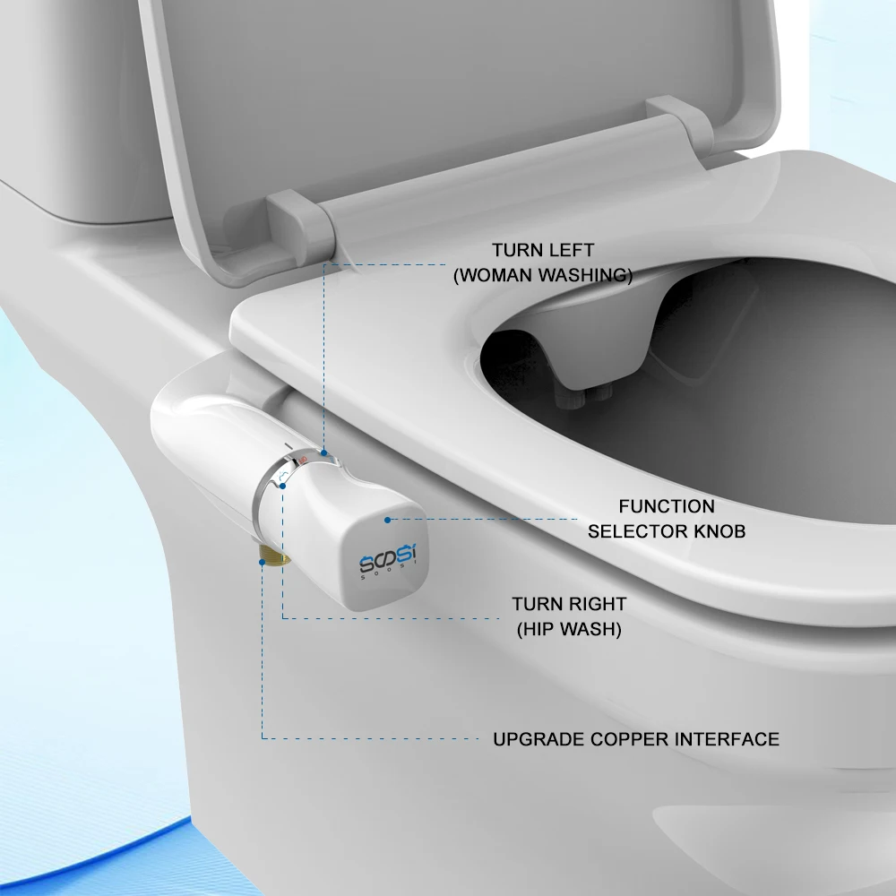 Bidet  Attachment Toilet Seat Dual Nozzle Bidet Douche Wash Non-Electric Ass Sprayer Bathroom Accessories