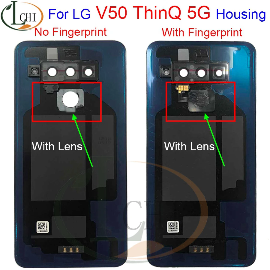 ガラスlg V50 thinq 5グラムバックバッテリーカバーリアドアの修理交換部品LM-V500 LM-V450PM V50ハウジング