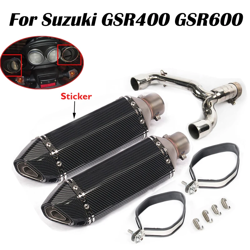 Upgrade Modified Motorcycle Full Exhaust For suzuki GSR400 GSR600 BK400 BK600 GSR BK 400 600 Muffler Escape System Link Pipe