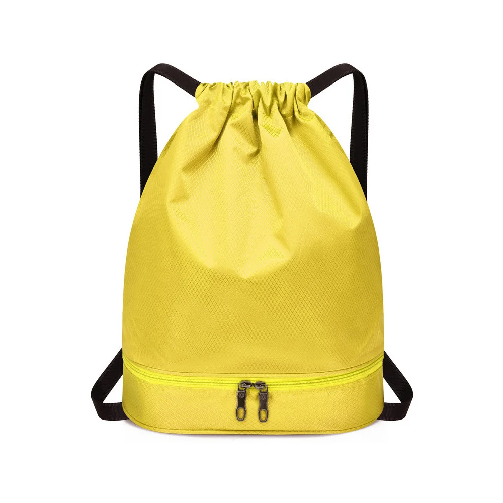 YIXIAO Dry Wet Separation Sports Drawstring Backpack Waterproof With Shoes Pocket Fitness Bags Swimming Storage Bags Sack