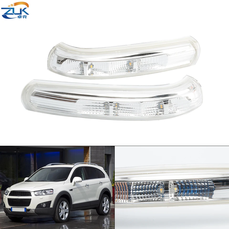ZUK-Carro Retrovisor Espelho Lateral Turn Signal Lâmpada LED, Luz Repetidora para Chevrolet Captiva 2008-2017, Modelo de Unidade de Mão Esquerda Apenas