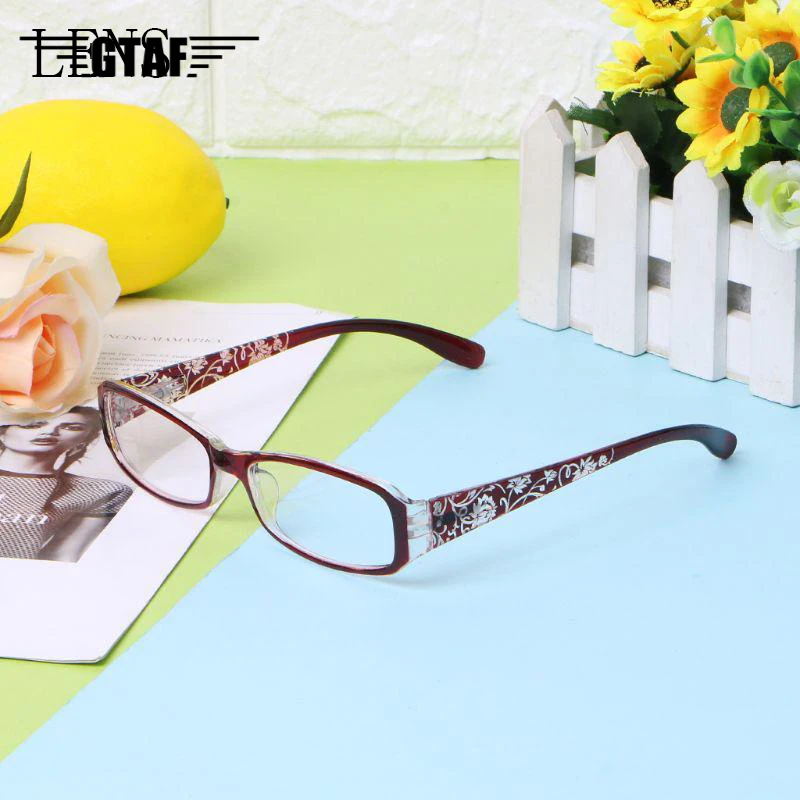 Fashion Women Carved Flower Reading Glasses Anti-Blue Light Spring Legs Lady Eyewear Protector Glasses Presbyopic