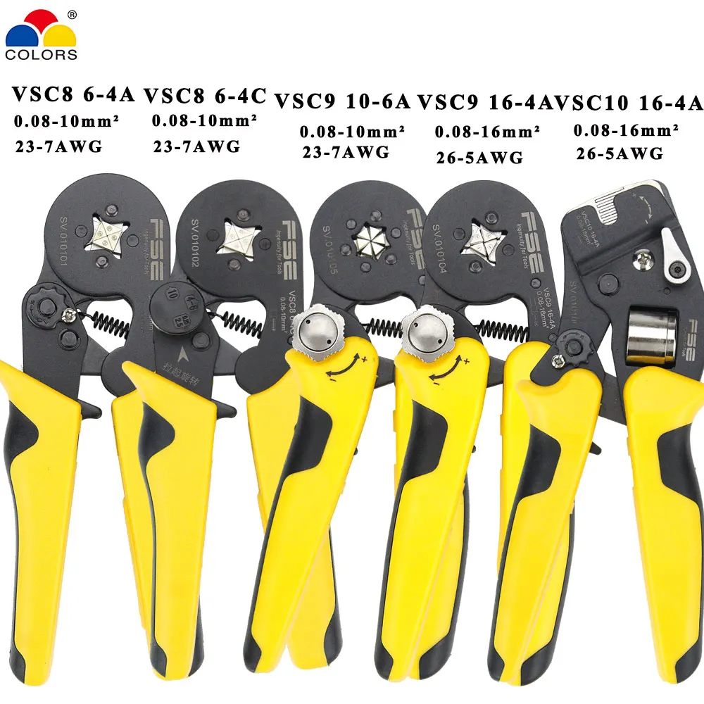 VSC9-16-4A 0.08-16mm^2 23-5AWG VSC10 16-4A Adjustable Precise Crimp Pliers Tube Bootlace Terminal Crimping Hand Tool VSC9-10-6A