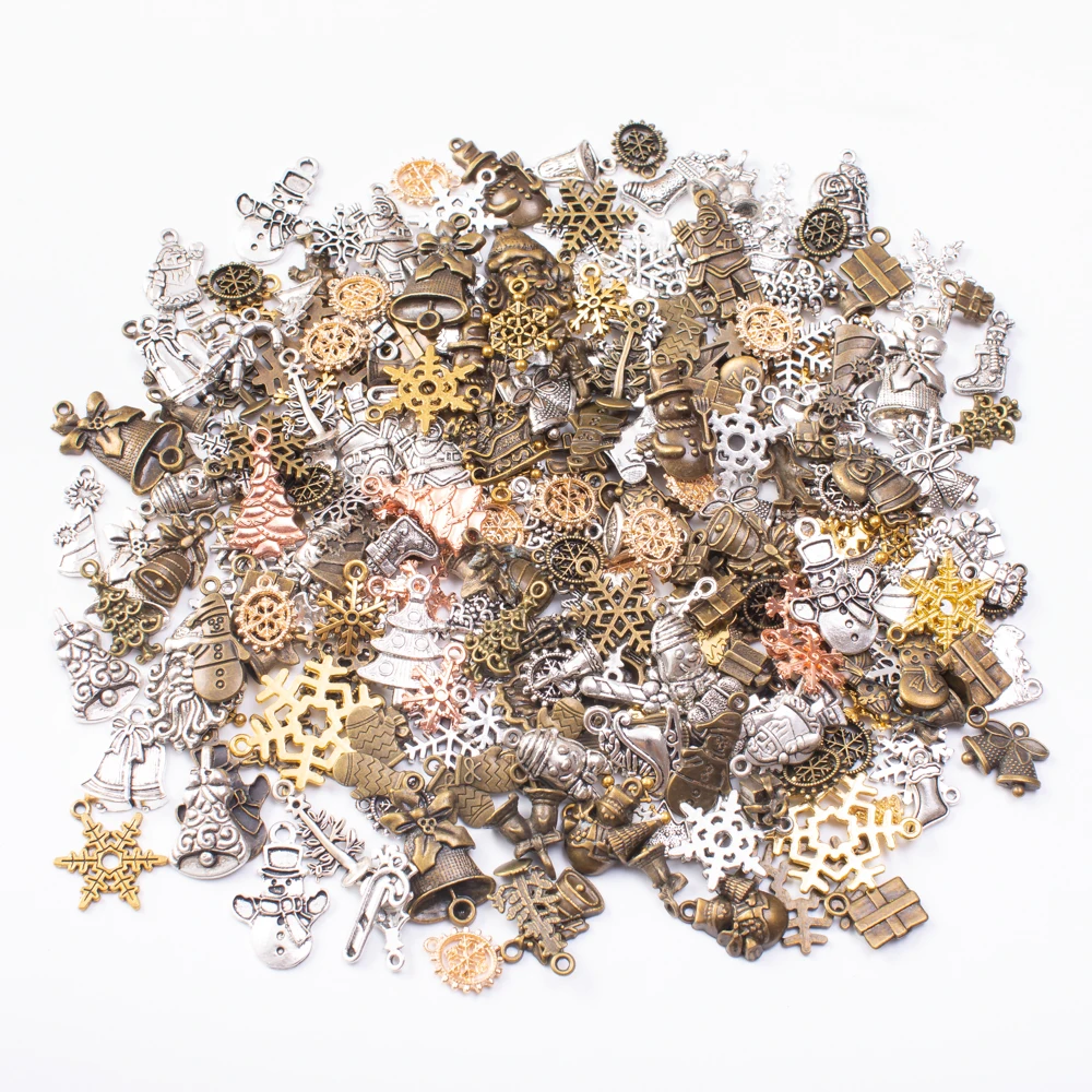 

hot sale metal Christmas mixed pendant antique bronze bracelet necklace handmade jewelry making wholesale DIY accessories