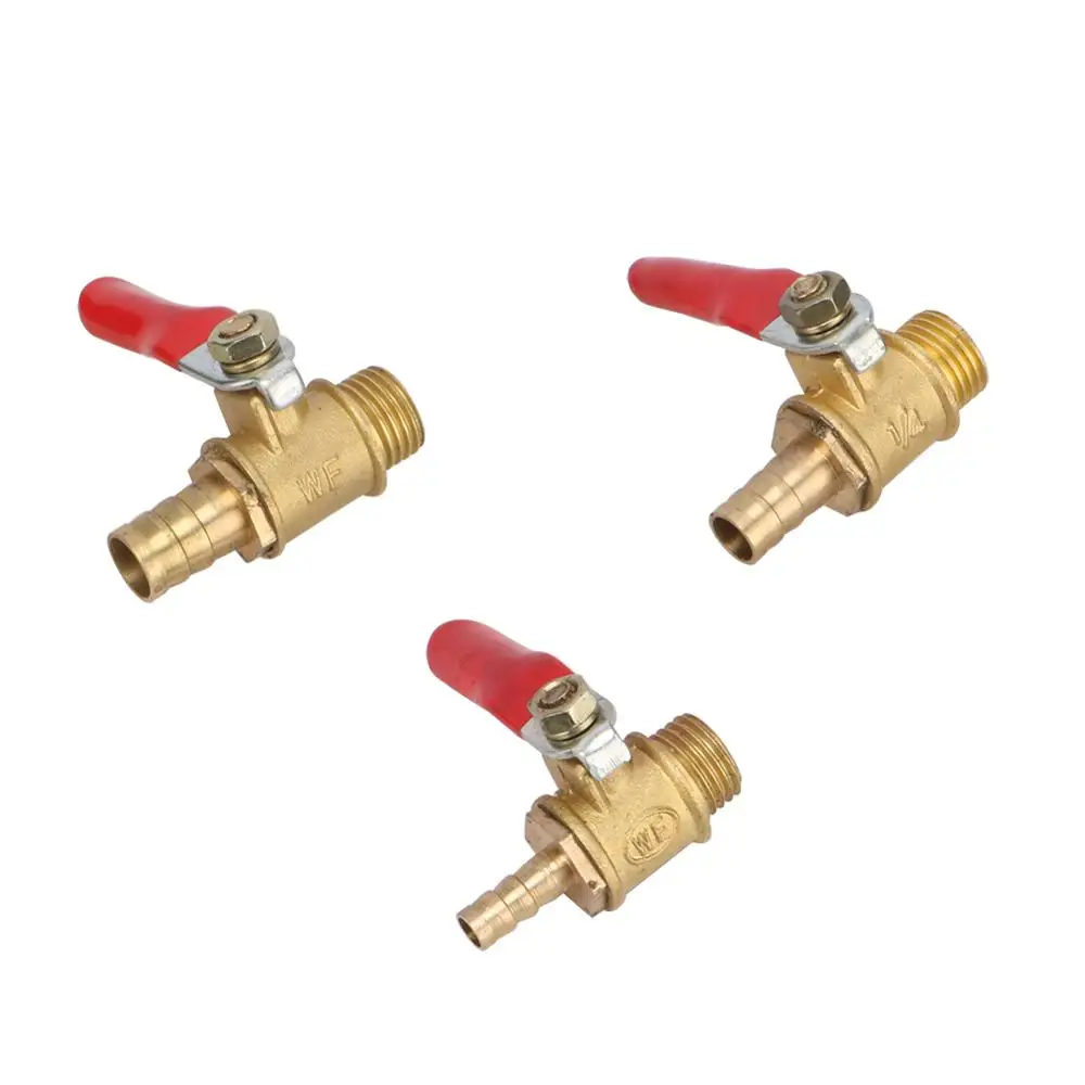 

Brass 1/4" Male Thread Ball Valve to 6mm 8mm 10mm Barbed Pipe Interface Connector Joint Adapter Copper Pipe Fittings