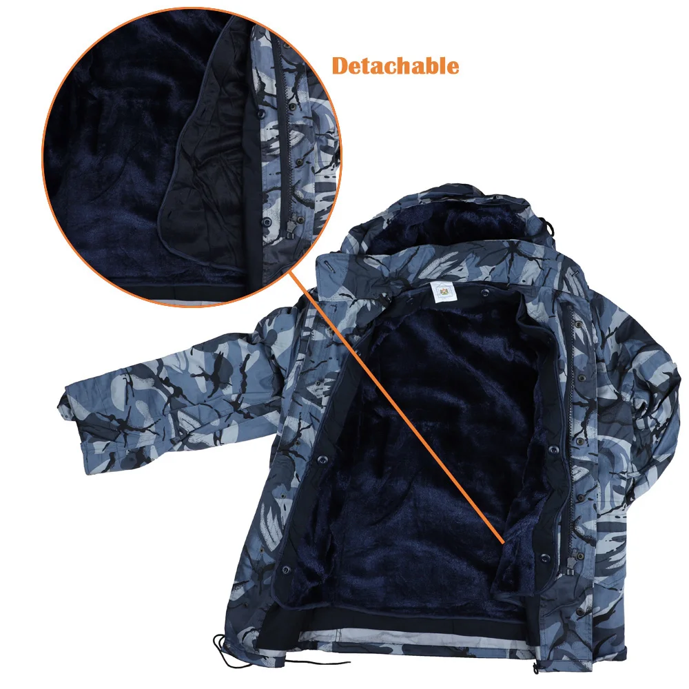 Men\'s Tactical Jacket M65  Camouflage Fleece Hoodie Windbreaker Uniform Clothing Autumn Winter Hunting Coat