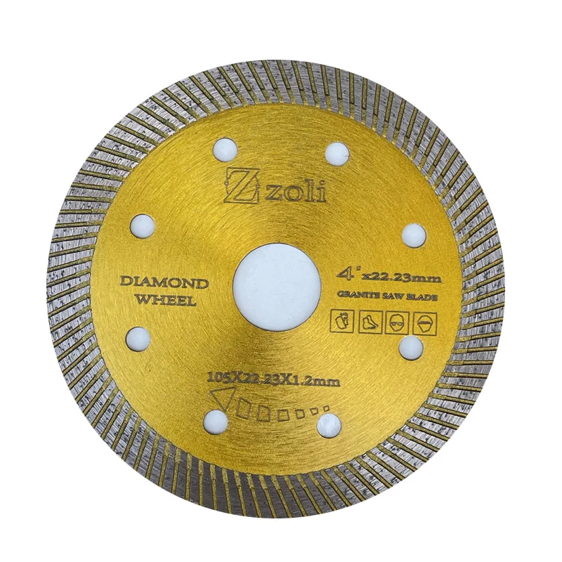 105mm Hot Sale Circular Turbo Diamond Saw Blade Manufacturer 4 Inch Pressed Thin Rim Tile Cutting  Granite алмазный диск