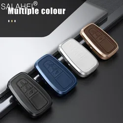 Car Leather Key Case Aluminum Alloy Cover For Toyota Camry Prado 2017 2018 CHR Prius Corolla RAV 4 Auto Full Protect Key Shell