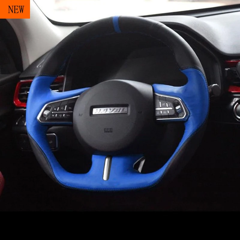 

DIY Leather Hand-stitched Car Steering Wheel Covers For Great Wall Haval H4 H2 H6 F5 F7 XM6 Car Accessories