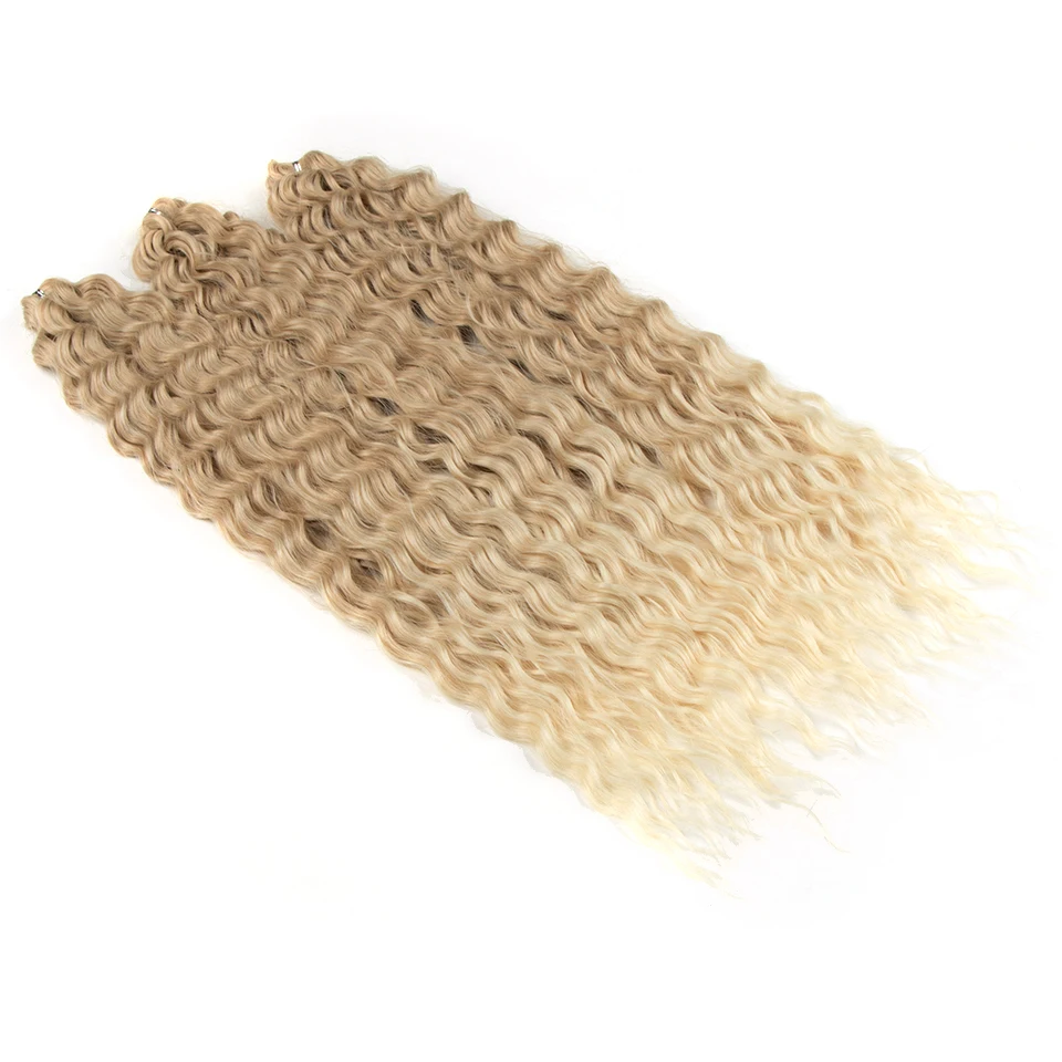 Ariel Hair Synthetic Twist Crochet Curly Hair 24 Zoll Water Wave Braid Hair Ombre Blonde Brown Deep Wave Flechten Haarverlängerung – Detail 27