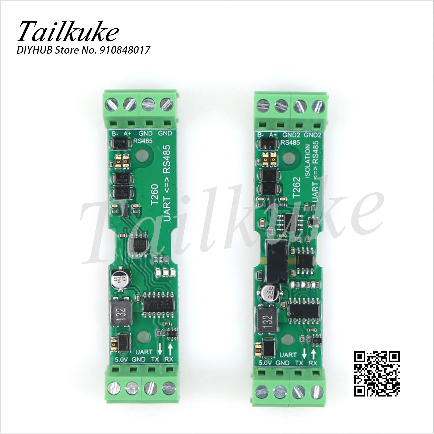 Industrial Grade RS485 to TTL/UART Half-duplex Two-way Communication Module / Isolation / with Housing / T260Univer 62