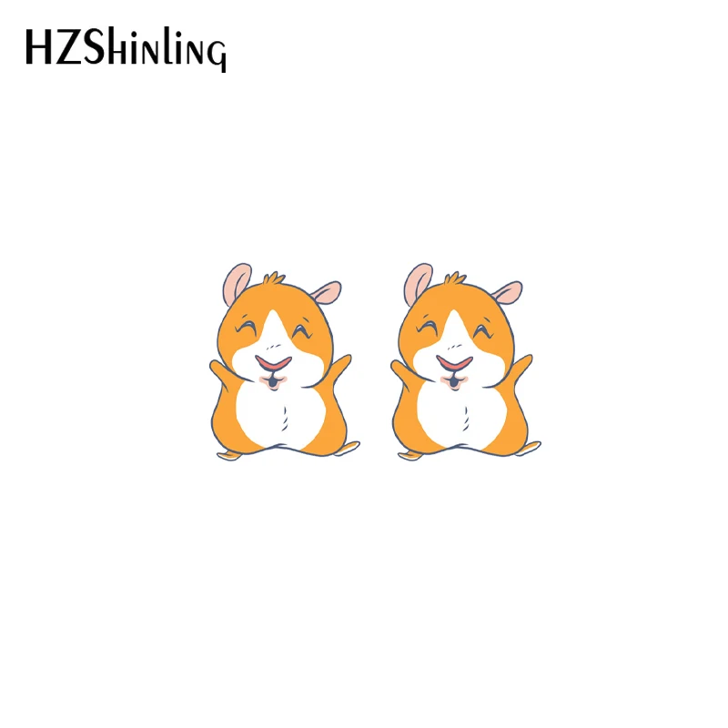 2021 Cartoon Guinea Pig Heat Acrylic Stud Earrings Resin Epoxy Fashion Jewelry