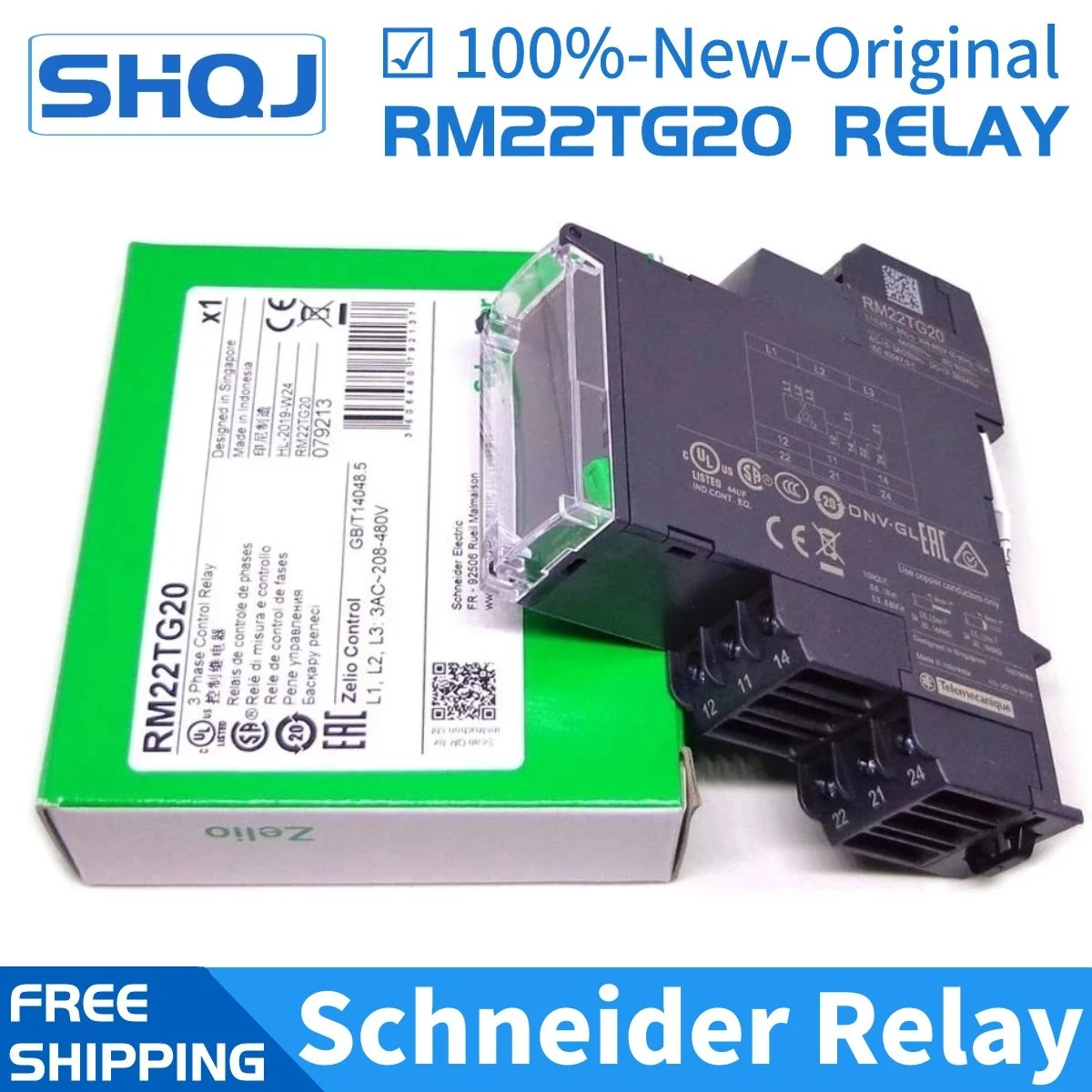 

Schneider relay RM22TG20 8A 208-480V 50-60HZ 380VAC Phase order protection Brand new and original Schneider relay