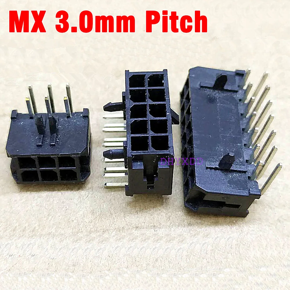 MX 3.0mm Wafer Micro-Fit 3.0 Connector PCB Male Header Right Angle 2 4 6 8 10 12 14 16 18 20 22 24 Pin Board Solder 43045