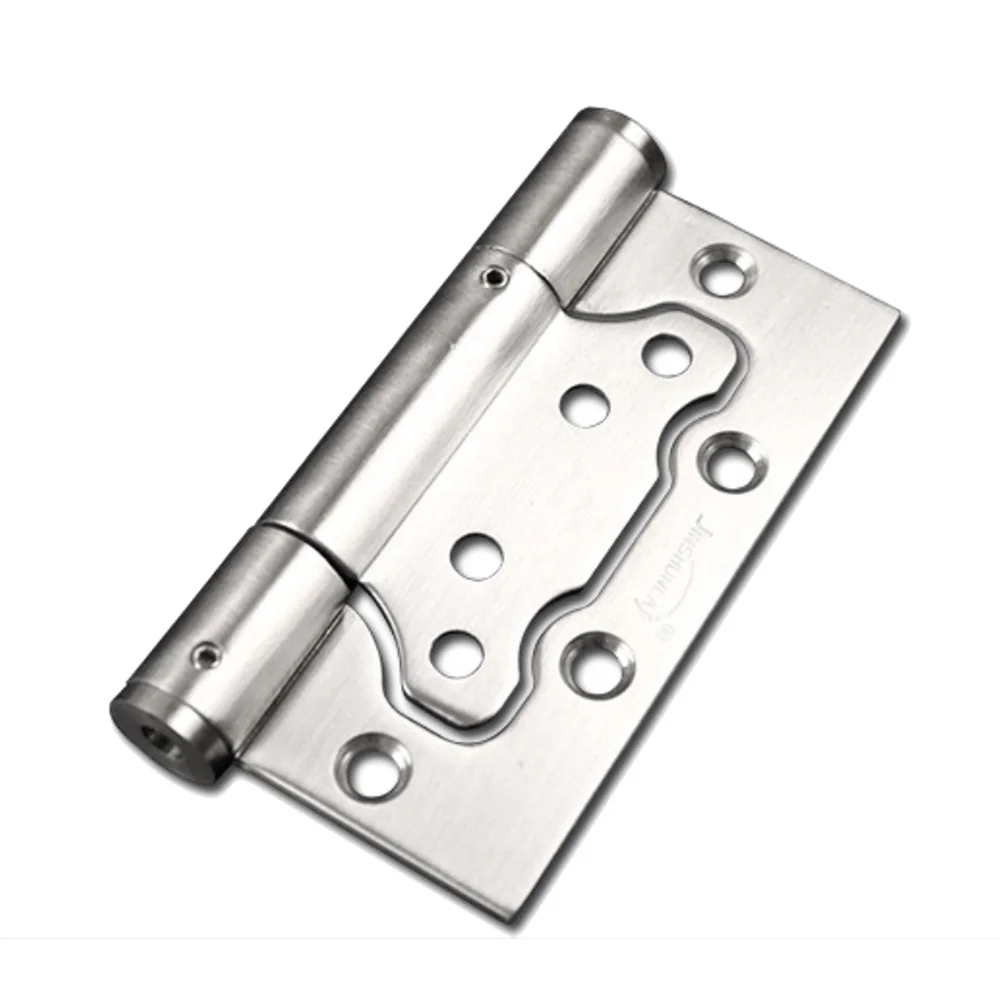 2Pcs 4นิ้ว Mother-In-Law ฤดูใบไม้ผลิบานพับฟรี Slotted Mute ปิดอัตโนมัติ90องศาตำแหน่งสแตนเลสบานพับเหล็ก