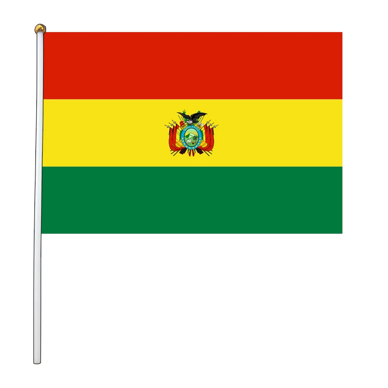 free  shipping  xvggdg  100pcs  14 * 21cm    bolivia  hand flag Promotion Wholesale Small  bolivia Hand Waving National Flag