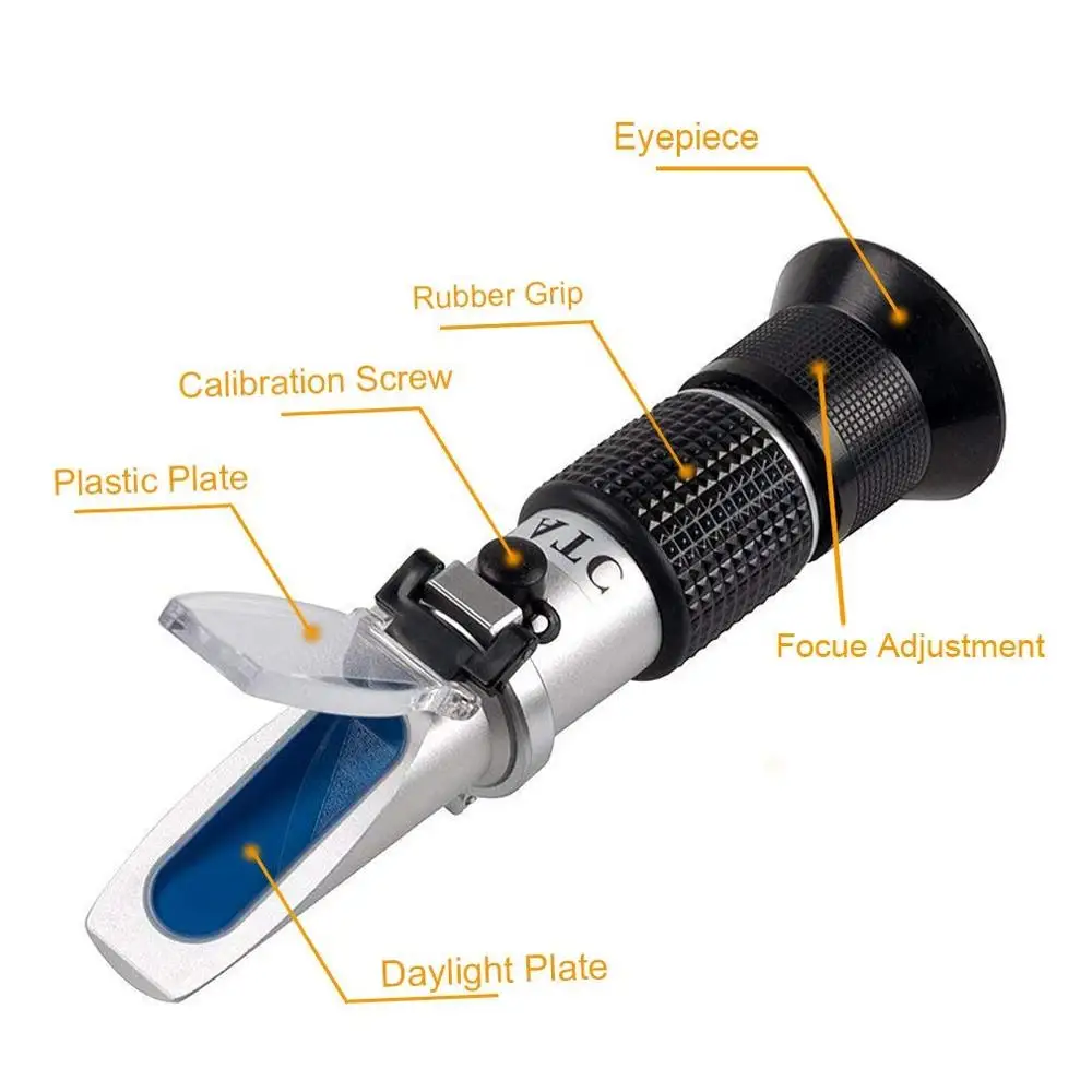 3-in-1 Uses, 58-90% Brix Scale Range Honey Moisture Tester Honey Refractometer for Honey Moisture, Brix and Baume, with ATC