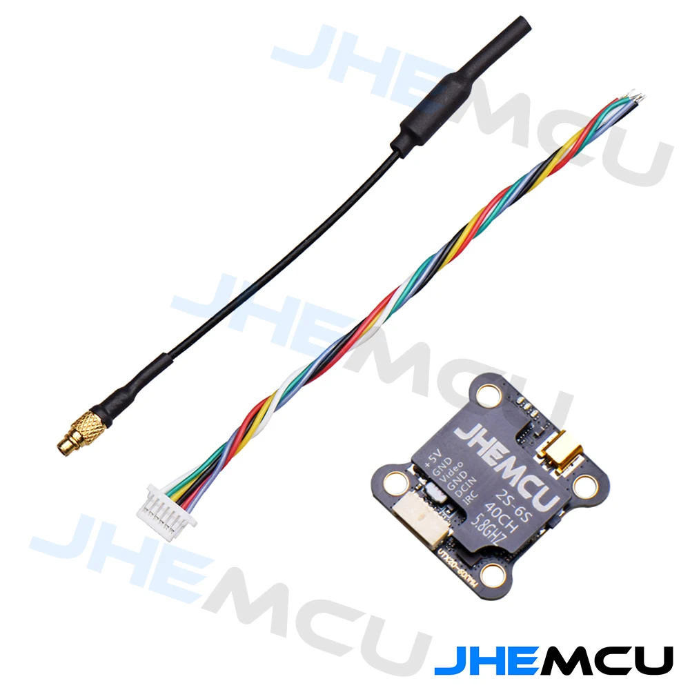 

JHEMCU VTX20-600 5.8G 40CH Transimitter PitMode 25mW 100mW 200mW 400mW 600mW Adjustable VTX 7-26V for RC FPV Racing Drone