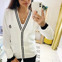 HLBCBG  Spring Autumn Women Casual Cardigans S-XL Knitted Long Sleeve Sweater V Neck Female Jumper Coat Open Cardigan