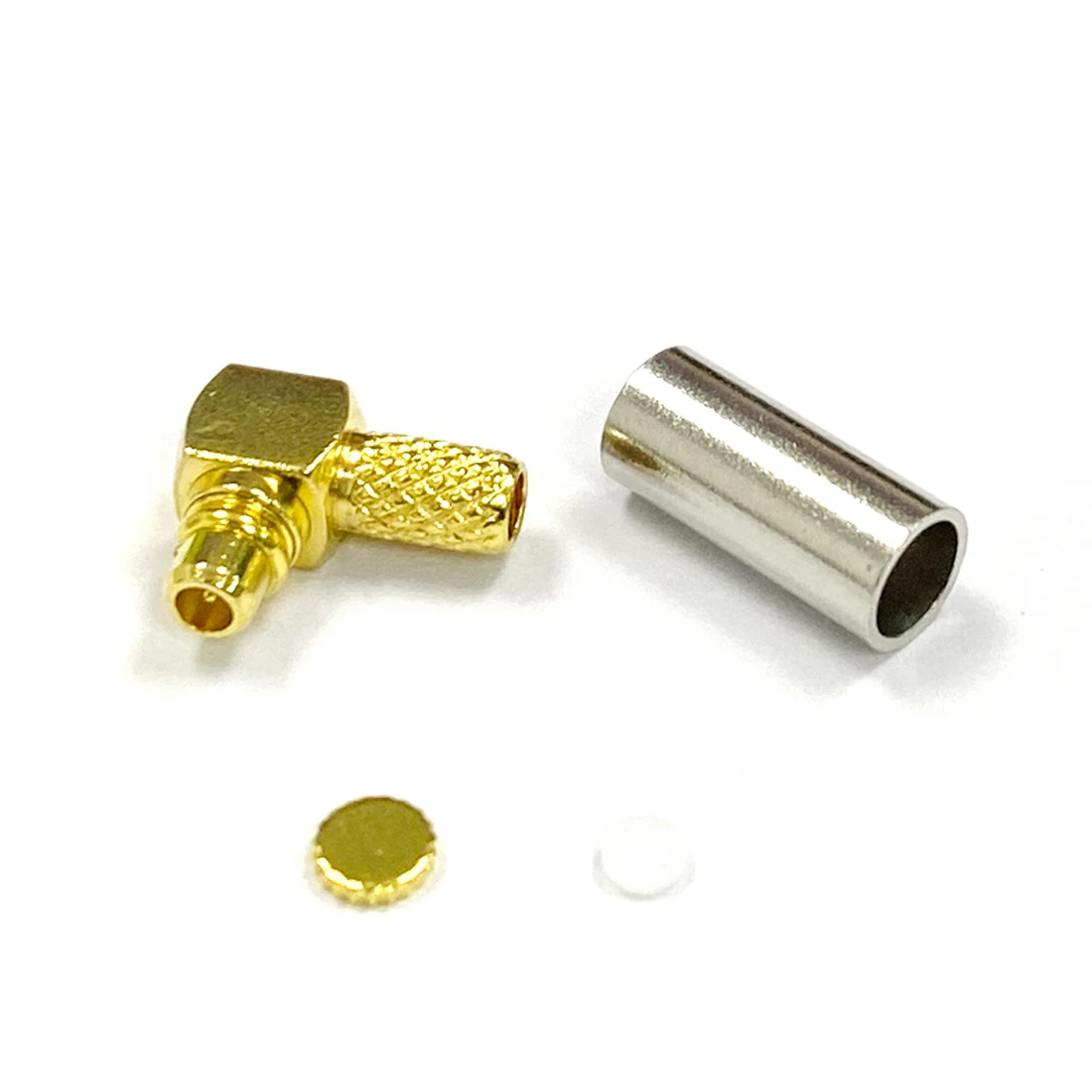 

1PC NEW MMCX Connector Male Plug Right Angle 90-Degree RF Coax Crimp For RG316,RG174, LMR100 Goldplated Wholesale