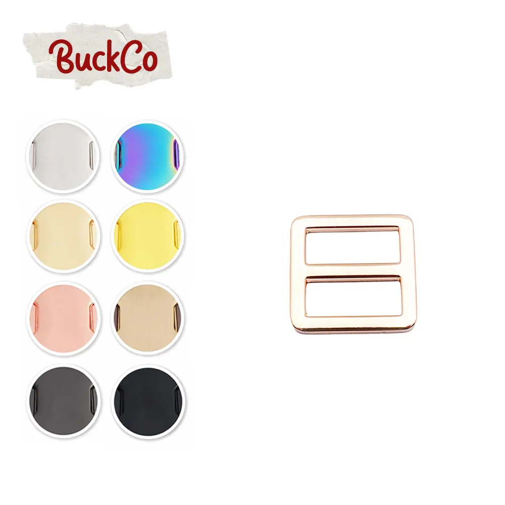 20mm bright color metal slider Adjustment Buckle adjust belt buckle for webbing dog backpack accessory light gold  AD20LG03