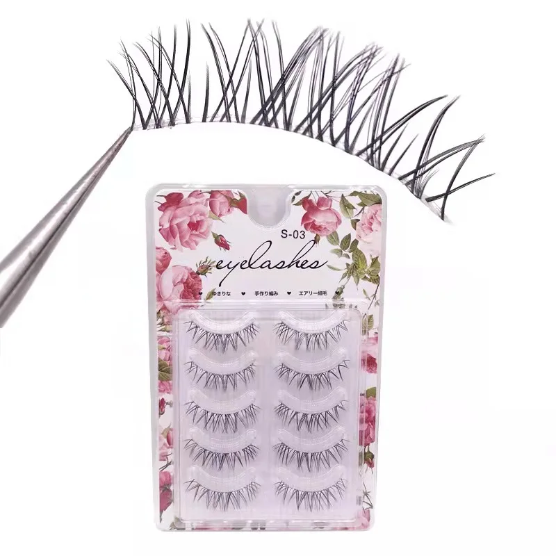 5/3Pairs 100% Handmade Makeup Lashes False Eyelashes Natural Crisscross Messy Thick Soft Fake Eyelash Extension Makeup Tools New