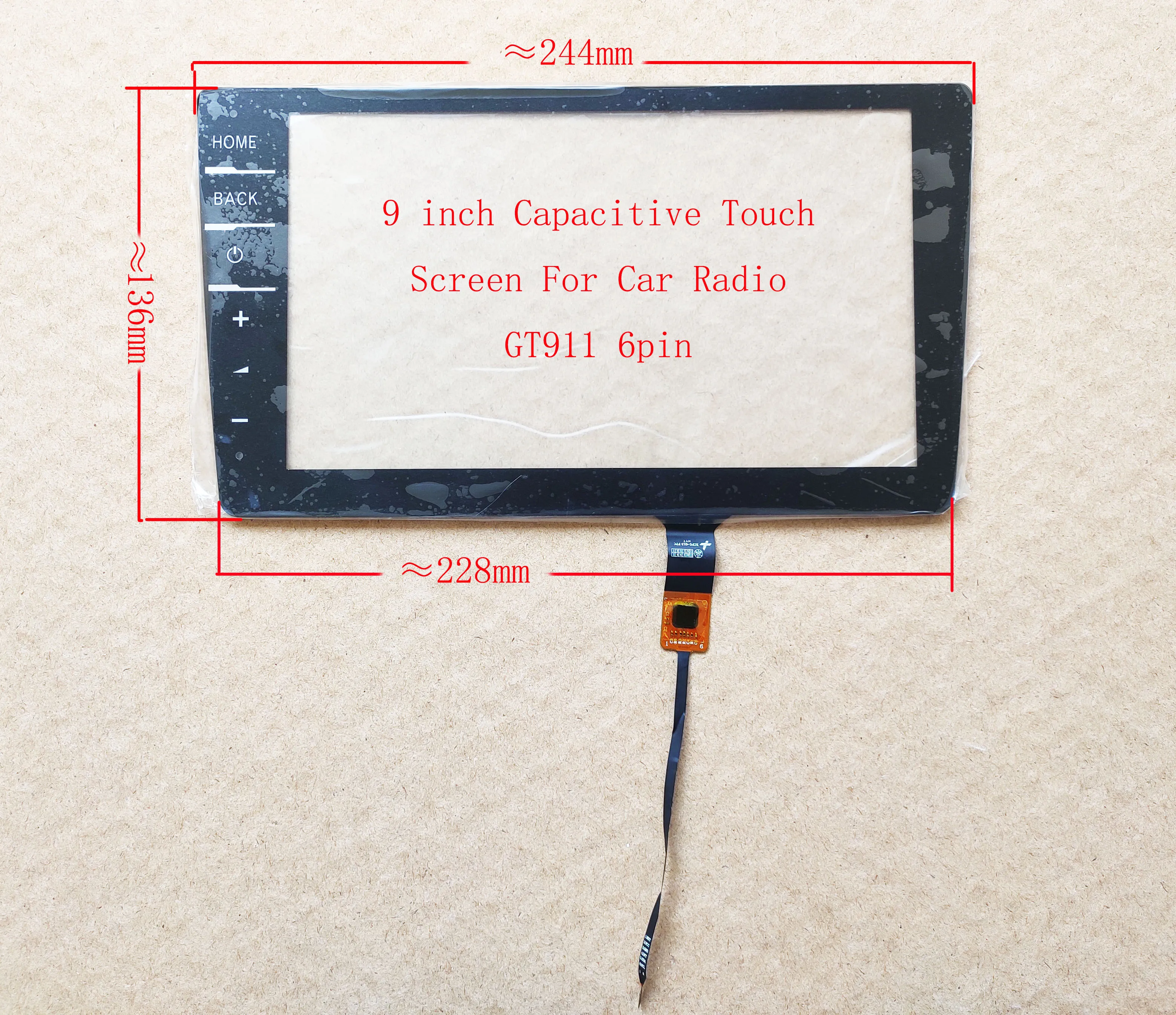 

9 inch Touch Screen Sensor Digitizer Hyundai Honda Toyota 244*136mm GT911/928/9271/615 universal 6pin XCPG-013 FPC HYT