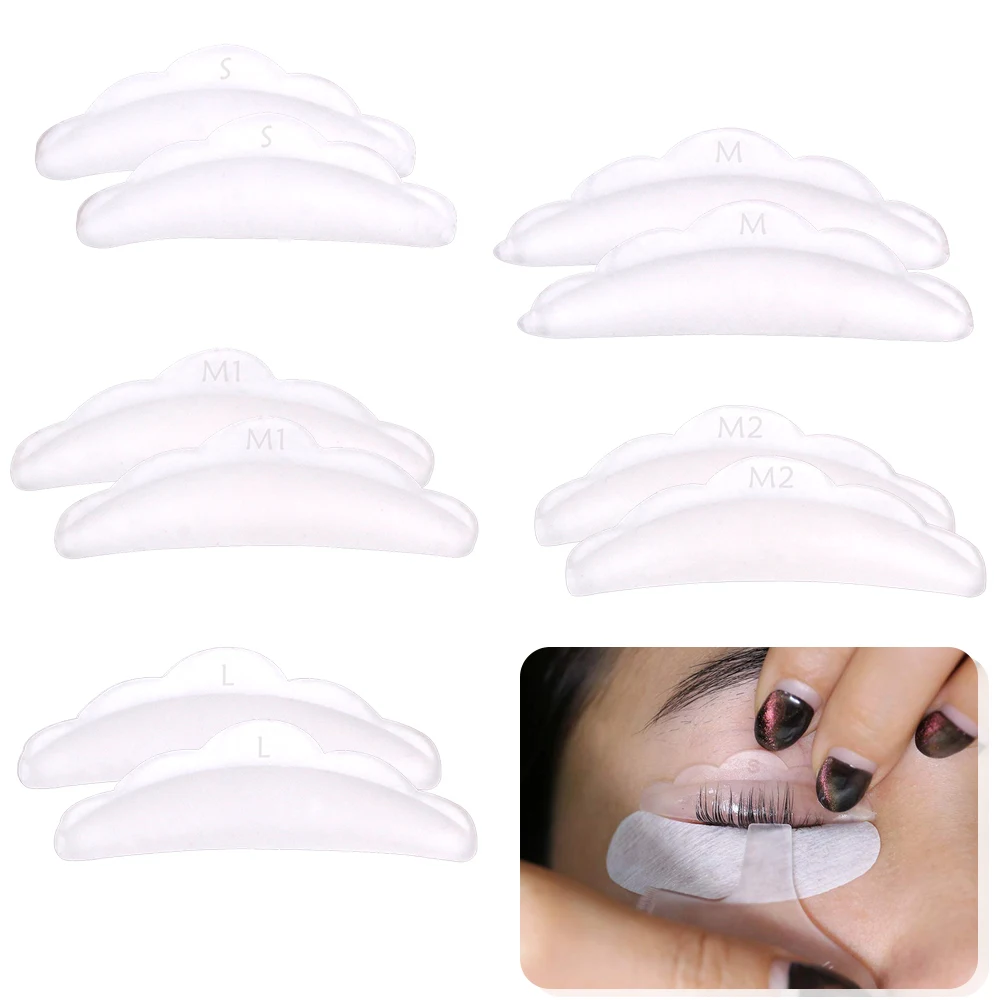 5Pairs Silicone Eyelash Perm Pad Recycling Lash Curler Rod Eyelashes Lift Curl Shields Brush Clean Comb Eye Lash Applicator Tool