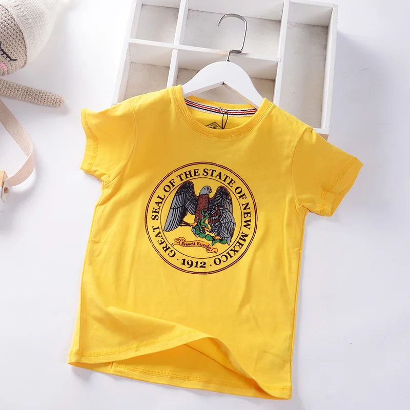 yellow teen boys big kids summer t-shirts cotton breathe fabric yellow tshirt tops tees children's clothing