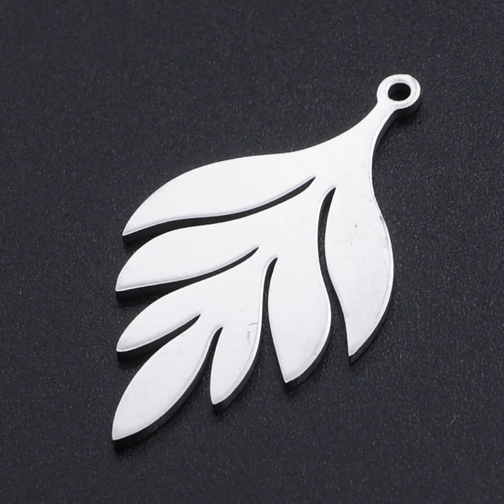 10pcs/lot Flower Leaf DIY Charms Wholesale 316 Stainless Steel Natural Bird Connectors Charm Turtle leaves  Jewelry Pendant
