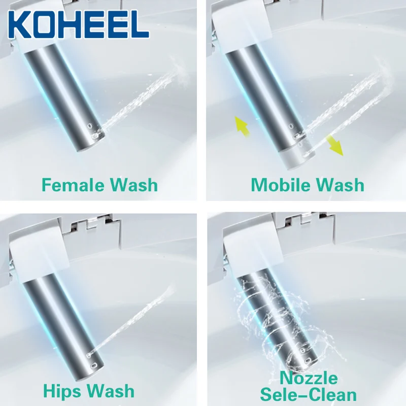 Imagem -02 - Koheel-tampa Inteligente para Assento do Vaso Sanitário Sistema de Temperatura Controle Remoto Assentos de Aquecimento Utensílios de Banho