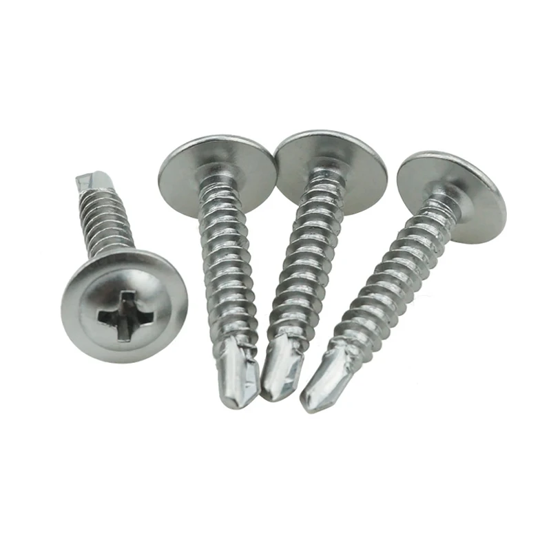 luhuichang Free Shipping 100PCS M4.2 M4.8 410 stainless steel Large Flat Head Self Tapping Screws Drilling Tail Screw