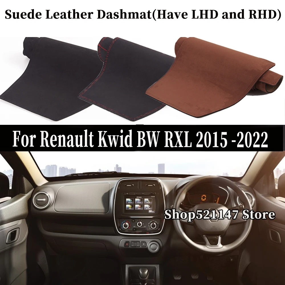 

Аксессуары для стайлинга автомобиля, замшевый кожаный коврик для приборной панели, коврик для приборной панели, коврик для Renault Kwid BW RXL 2015 2016 2017 2018 2022