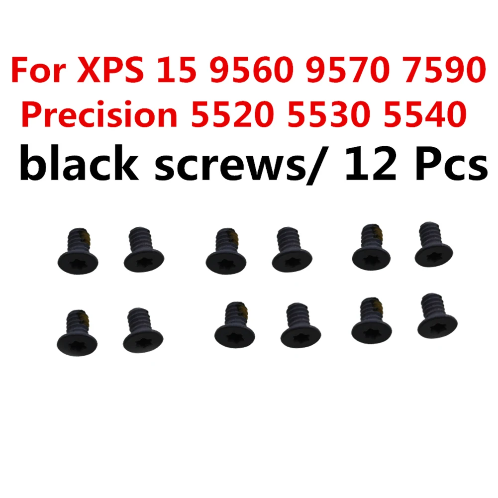 12pcs LCD Back Cover Nameplate Screw For Dell XPS13 9350 9360 9370 9380 7390 7300 730 Silver/black/silver white/gold