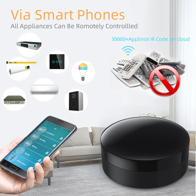 Tuya الذكية واي فاي الأشعة تحت الحمراء RF العالمي عن بعد لمكيف الهواء التلفزيون دعم أليكسا جوجل الرئيسية ، RF433 الأشعة تحت الحمراء للتحكم عن بعد جسر المحور