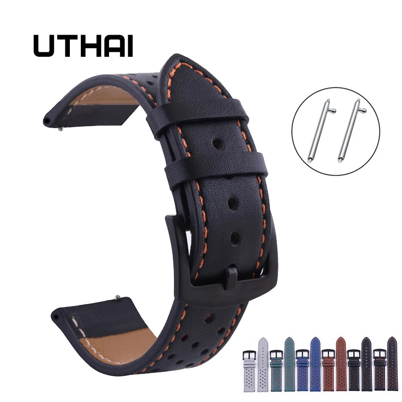 UTHAI P10 Watchband High-quality leather strap 20mm 22mm watch strap bracelet for watch gear S3/huawei watch gt 2