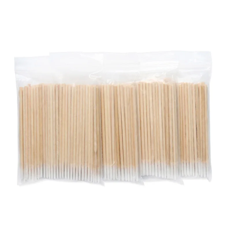 300Pcs Wood Cotton Swab Cosmetics Health Supplies Ear Jewelry Clean Sticks Tip Head Wood Cotton Swab