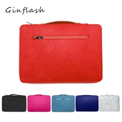 Ginflash A4 Wool Felt Document Organizer Folder Padfolio Multifunction Business Holder Case Ipad Bag Office Filing Briefcase