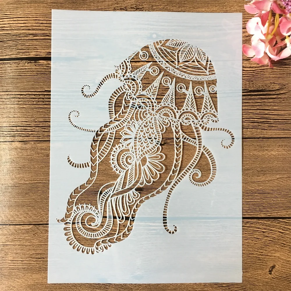 A4 29cm Mandala Octopus DIY Layering Stencils Wall Painting Scrapbook Coloring Embossing Album Decorative Template