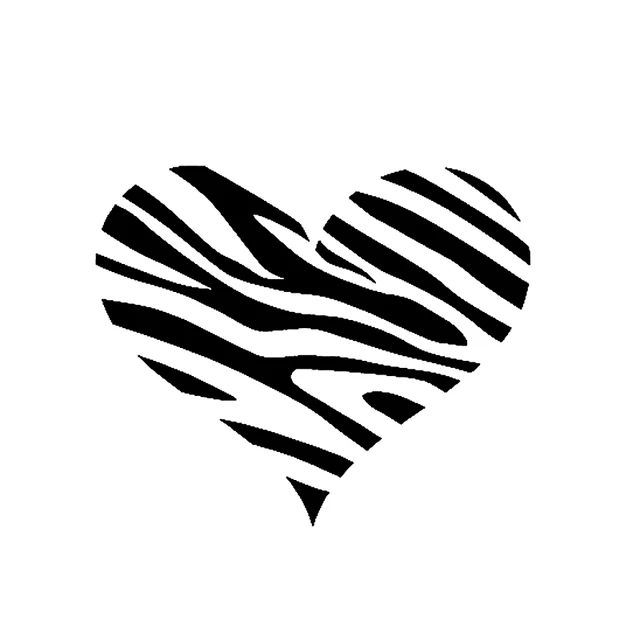 

15.5CM*12.8CM Zebra Print Heart Love Girly Fashion Vinyl High-quality Decal Car Sticker