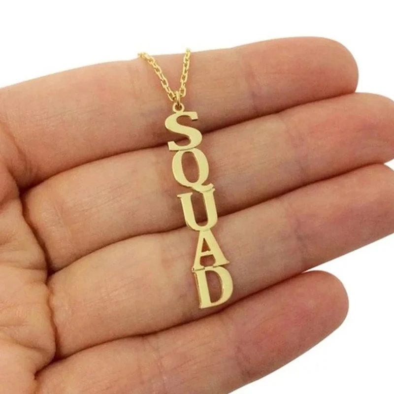 Custom Necklace Personalized Vertical Name Necklaces For Women Men Gold Color Choker Necklace Collier Mujer Bridesmaid Gift BFF