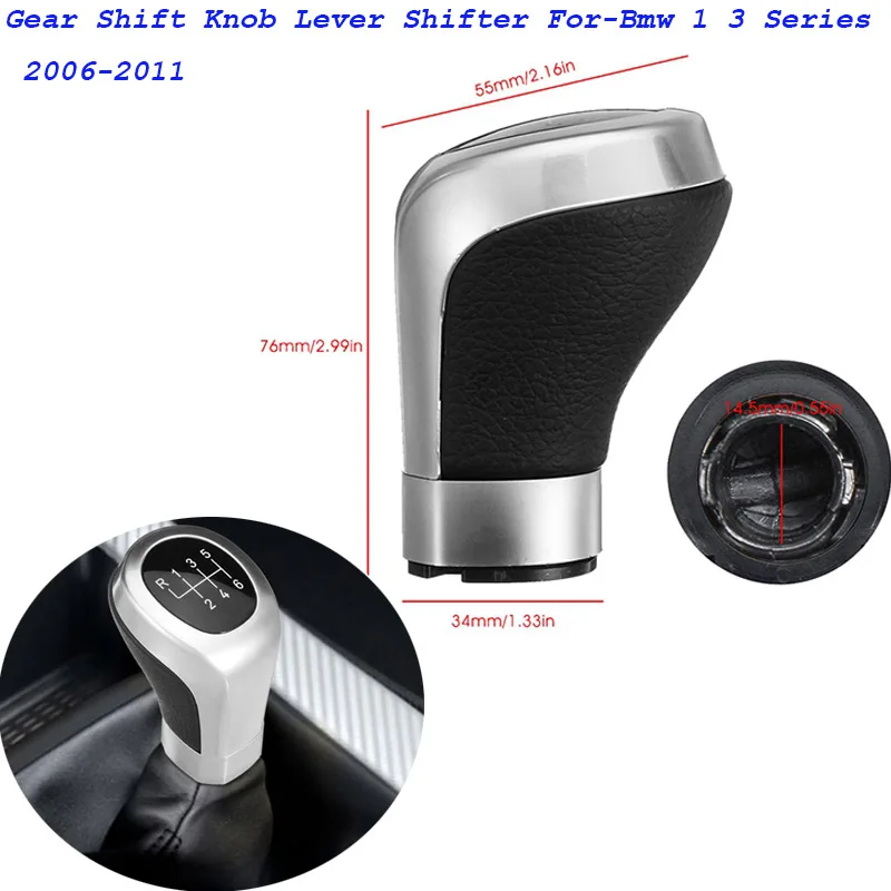 

For BMW 1 3 series E81 E87 E88 E82 E90 E91 E92 E93 LCI Car 5 Speed Gear Shift Knob Lever Shifter 2006 2007 2008 2009 2010 2011