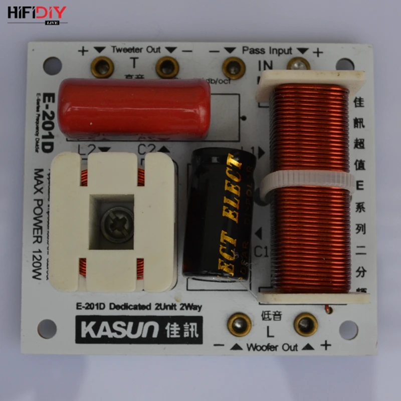 HIFIDIY E-201D 2 Way 2 speaker Unit (tweeter + bass )HiFi Speakers audio  Frequency Divider Crossover Filters Desktop surround