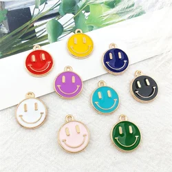 10Pcs Trendy Lovely Colorful Smile Face Pendant  Charm For Making Necklace Earrings Keychains Handmade Jewelry Accessories