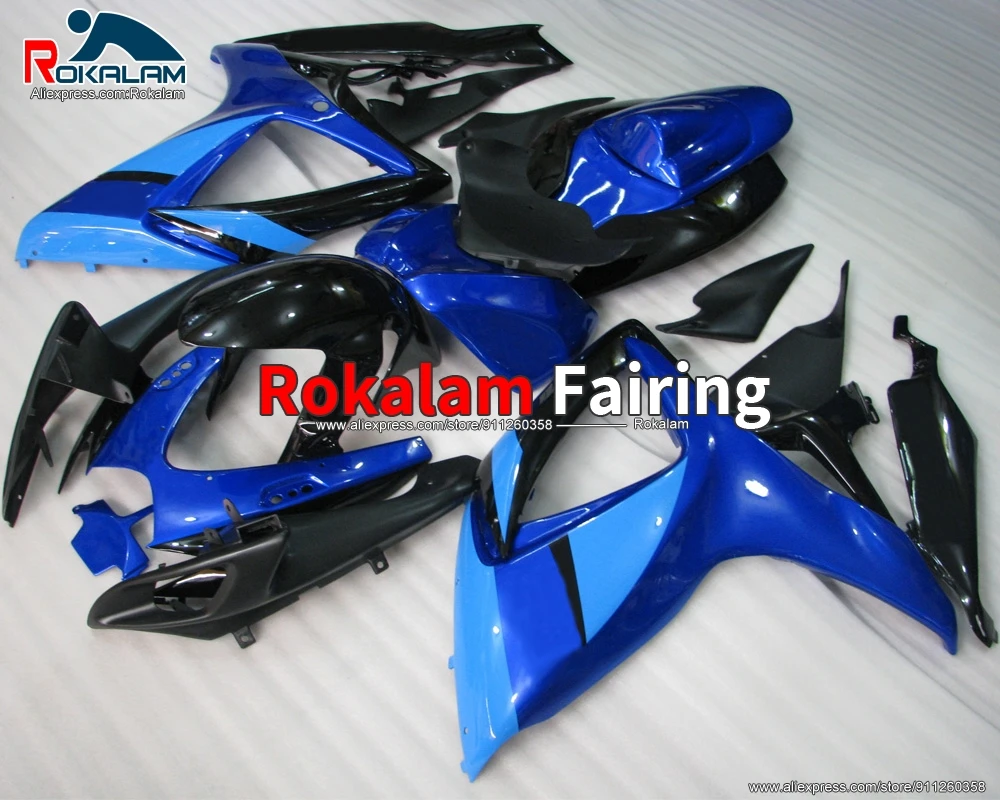 Bodywork For Suzuki GSXR600 GSXR750 K6 2006 2007 GSX-R750 GSX-R600 06 07 Blue Black Autorcycle Fairing Kit (Injection Molding)