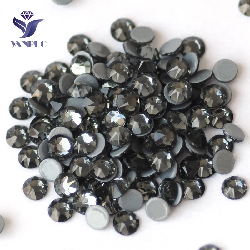 YANRUO 2088HF All Sizes Black Diamond Strass Glass Stones Flat Back Handicraft DIY Hotfix Crystal Hot Fix Rhinestones