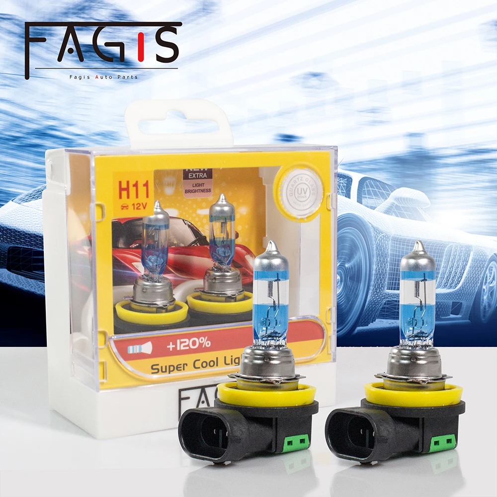 Fagis 2pcs 12v 55w H8 H9 H11 9005 Hb3 9006 Hb4 Halogen Bulb Car Fog Light Auto Lamps Halogen Headlight White Fog Lights